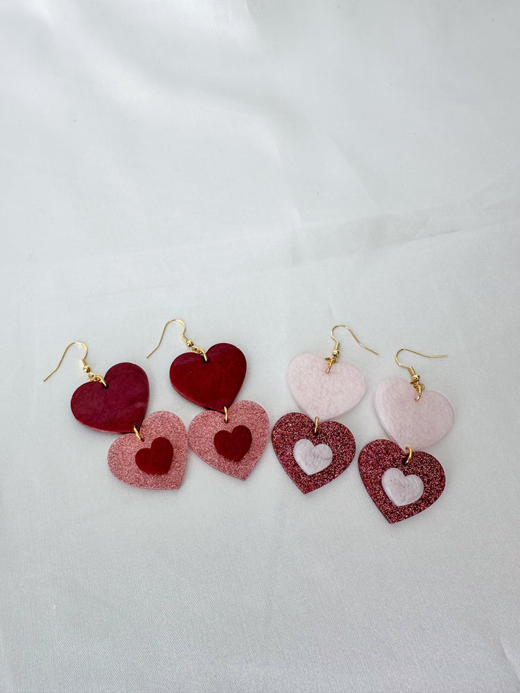 Double Heart Dangles