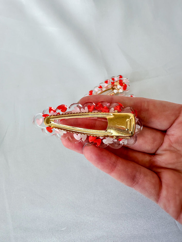 Valentine heart clips