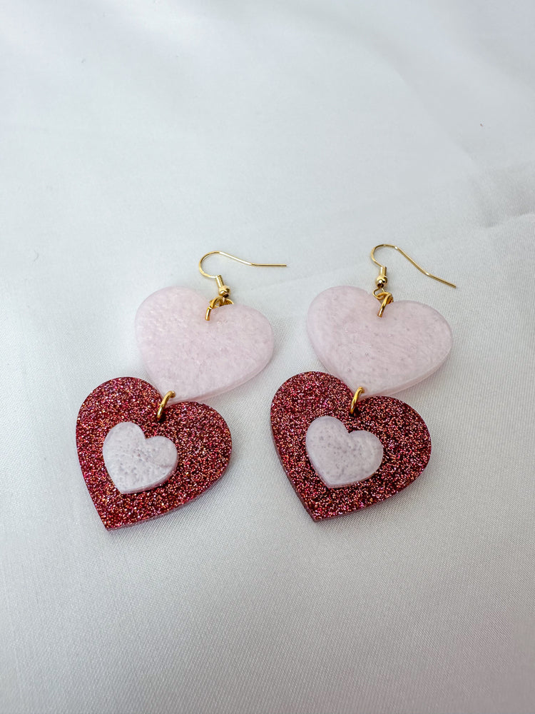 Double Heart Dangles