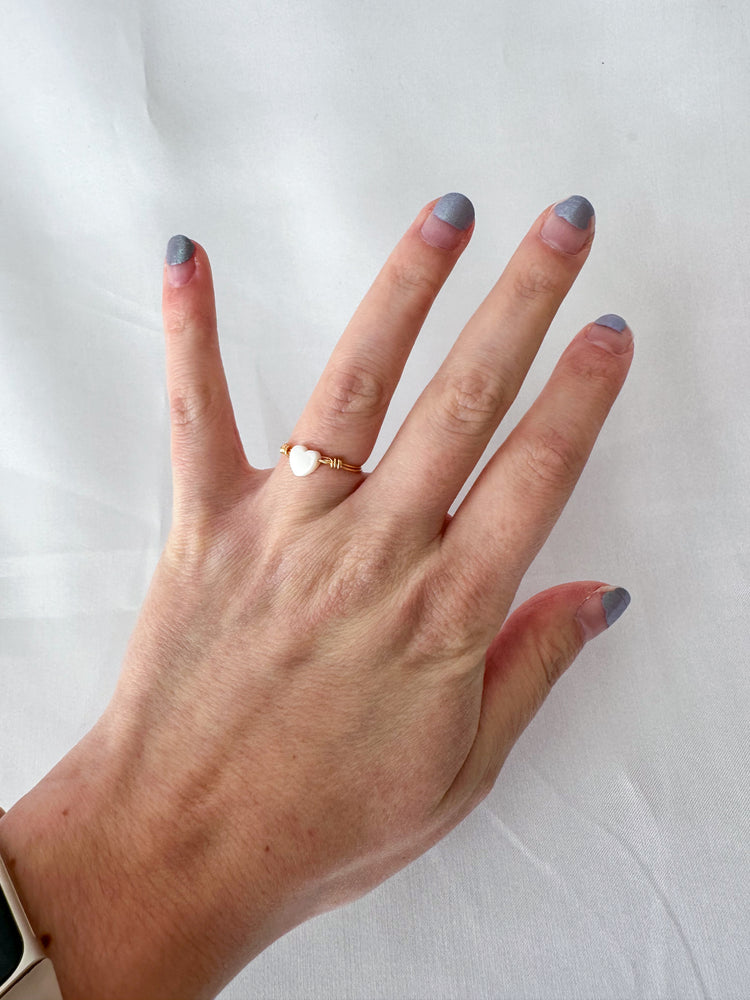 Dainty wire wrapped heart ring