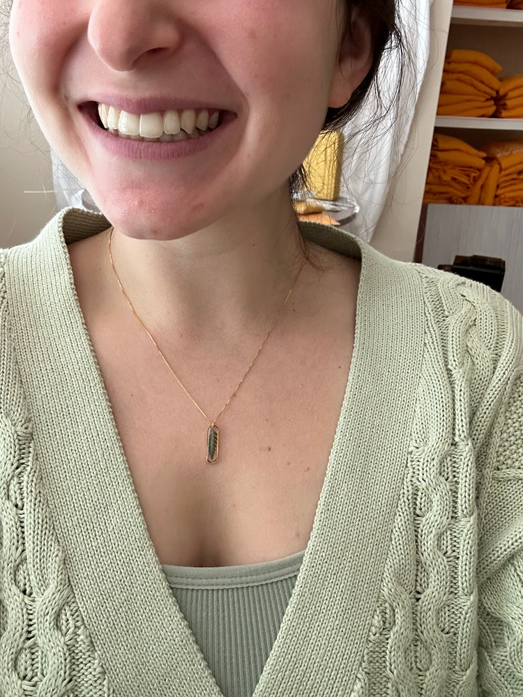 Dainty Vertical Fern Necklace