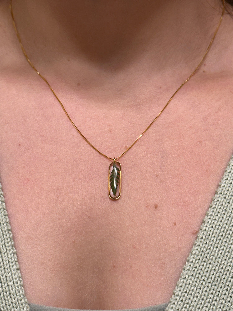 Dainty Vertical Fern Necklace