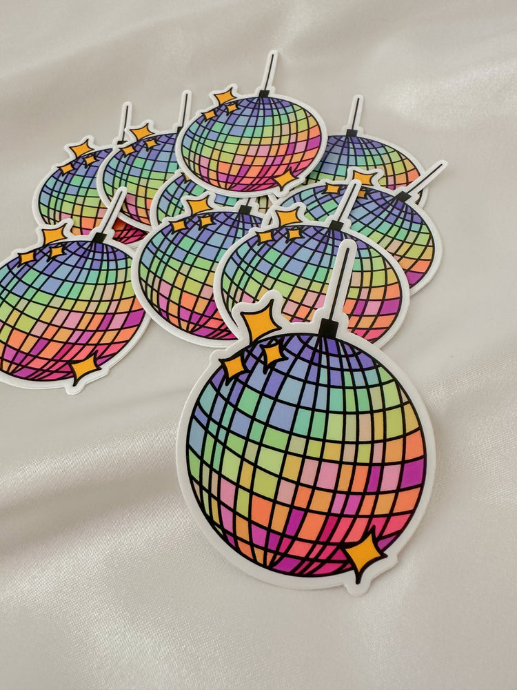 Rainbow Disco Ball Sticker (Large)