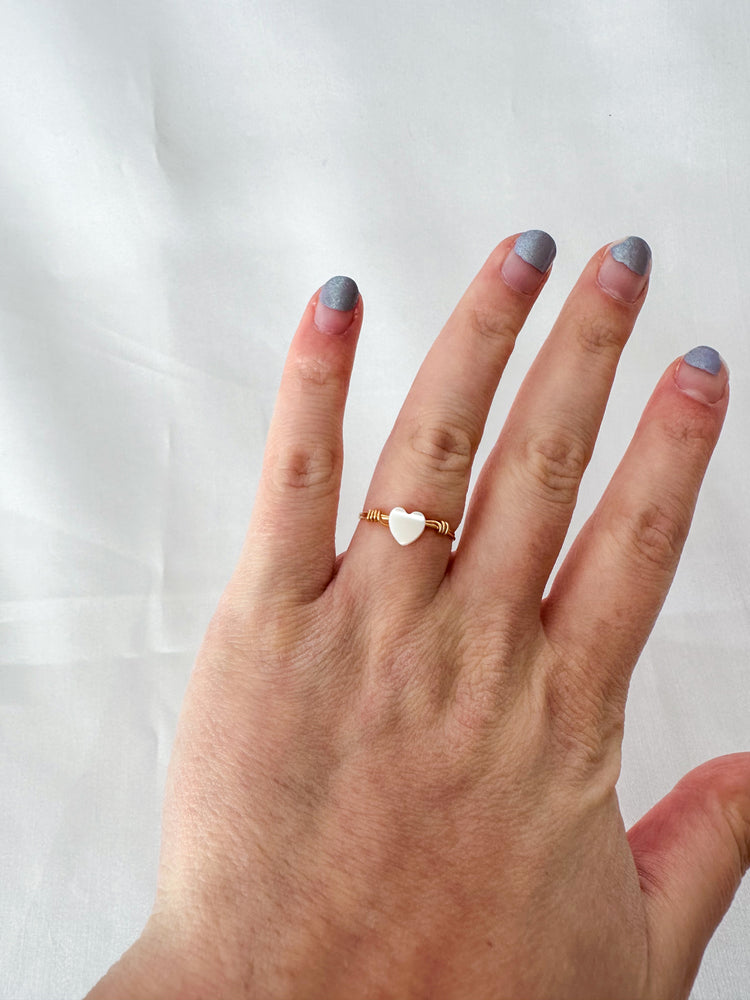 Dainty wire wrapped heart ring