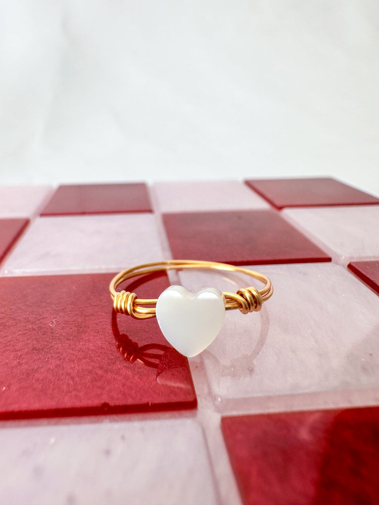 Dainty wire wrapped heart ring