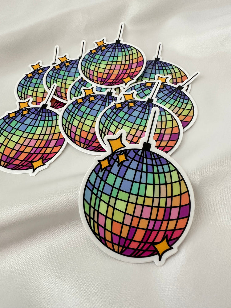 Rainbow Disco Ball Sticker (Large)