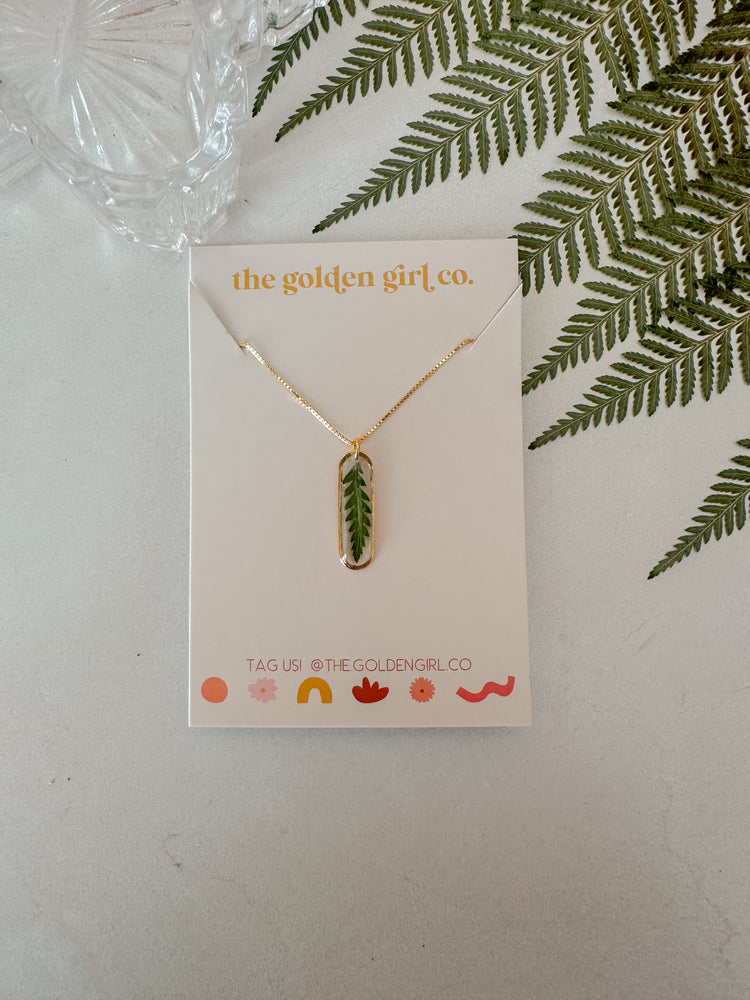Dainty Vertical Fern Necklace