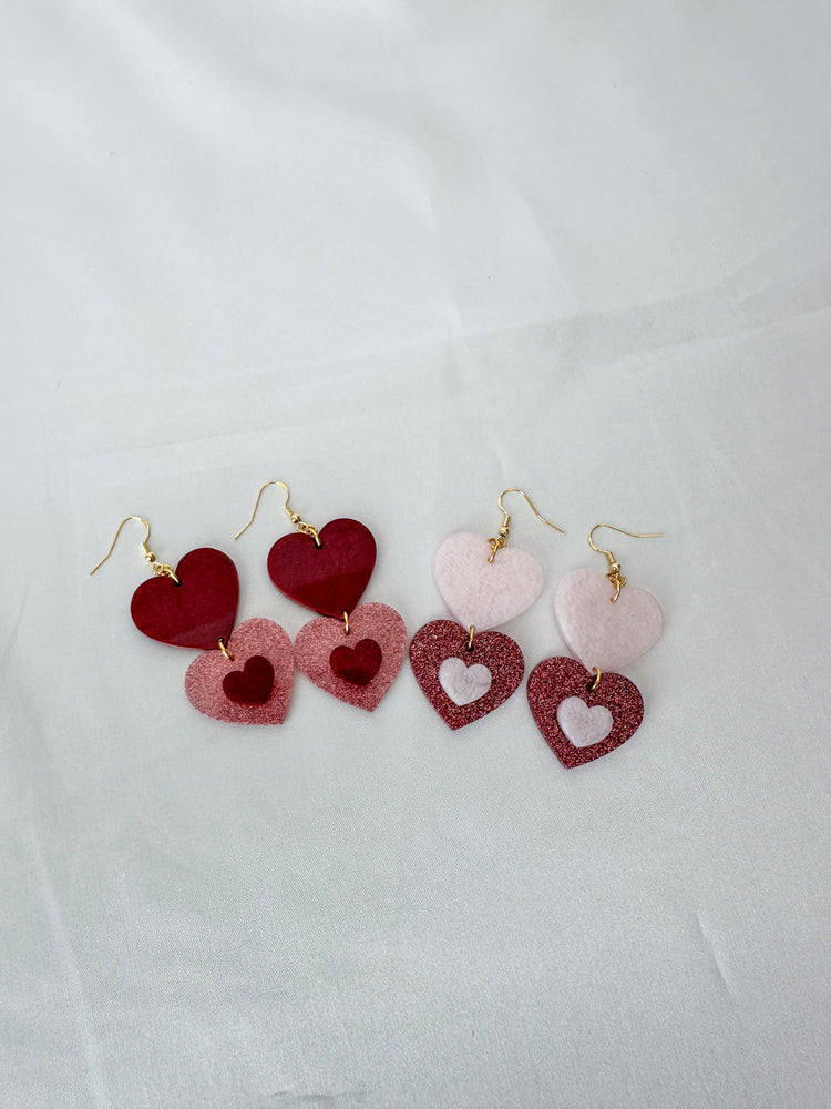 Double Heart Dangles