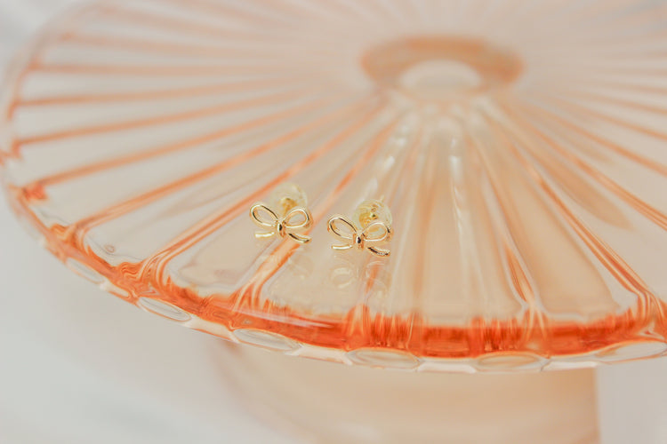 Gold Bow Studs