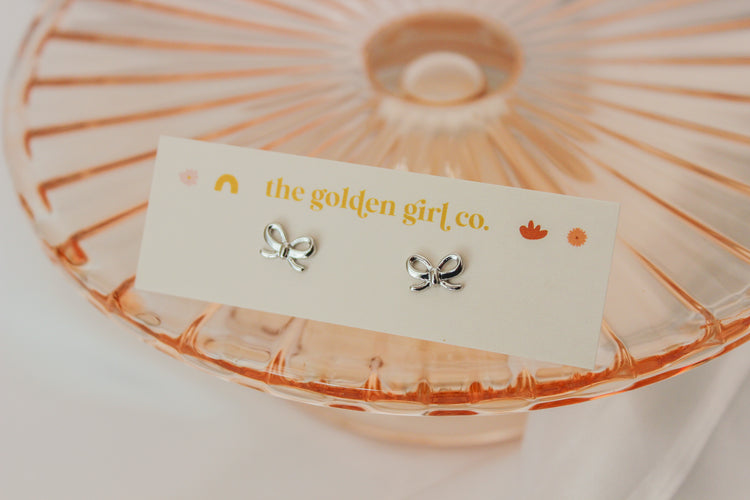 Silver Bow Studs