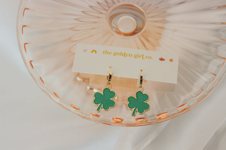 Clover Huggie Hoops