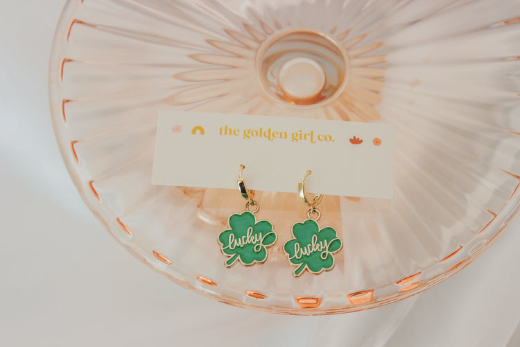 Lucky Huggie Hoops