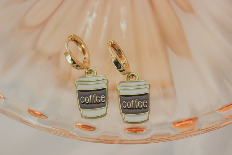 Coffee Huggie Hoops