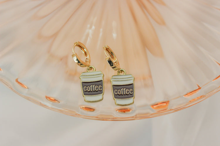 Coffee Huggie Hoops
