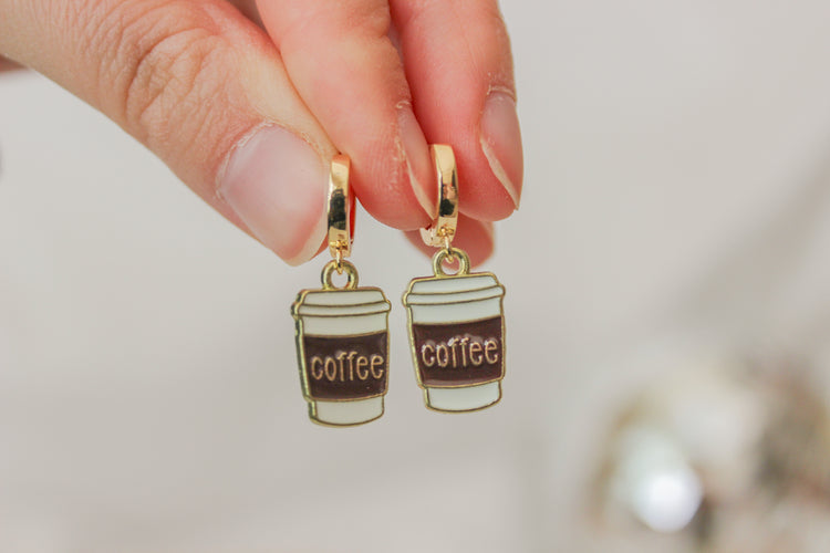 Coffee Huggie Hoops