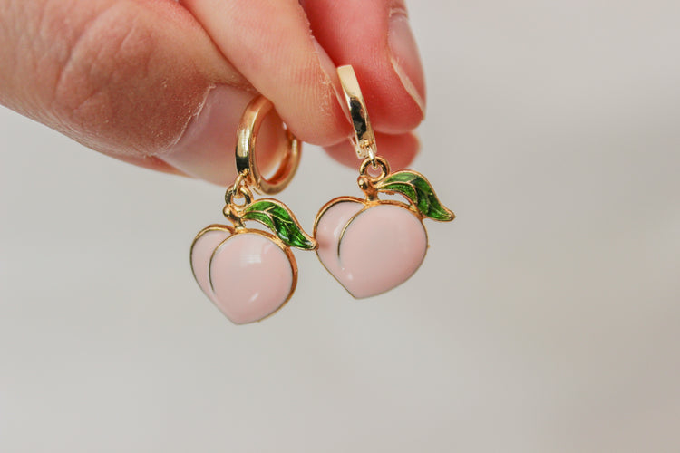 Peach Huggie Hoops