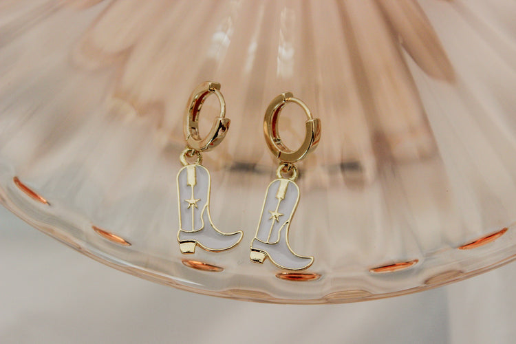 Cowgirl Boots Huggie Hoops