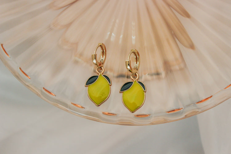 Lemon Huggie Hoops