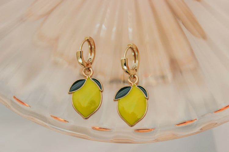 Lemon Huggie Hoops