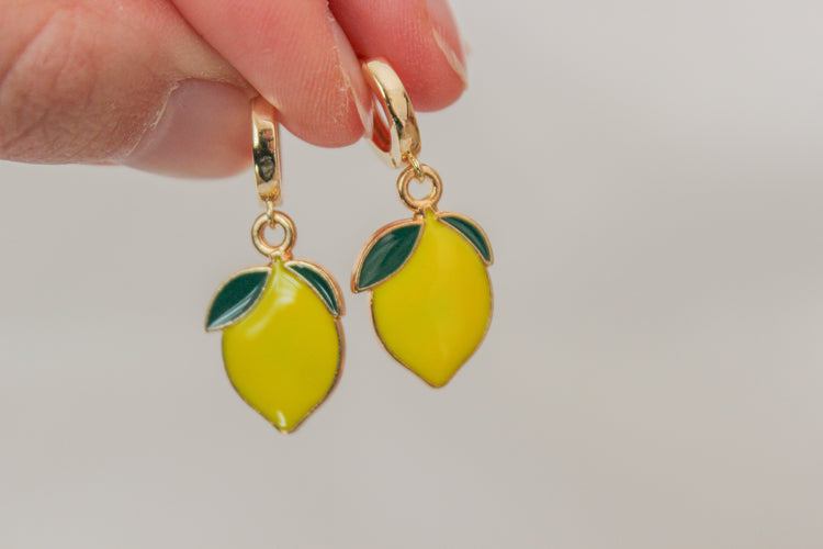 Lemon Huggie Hoops