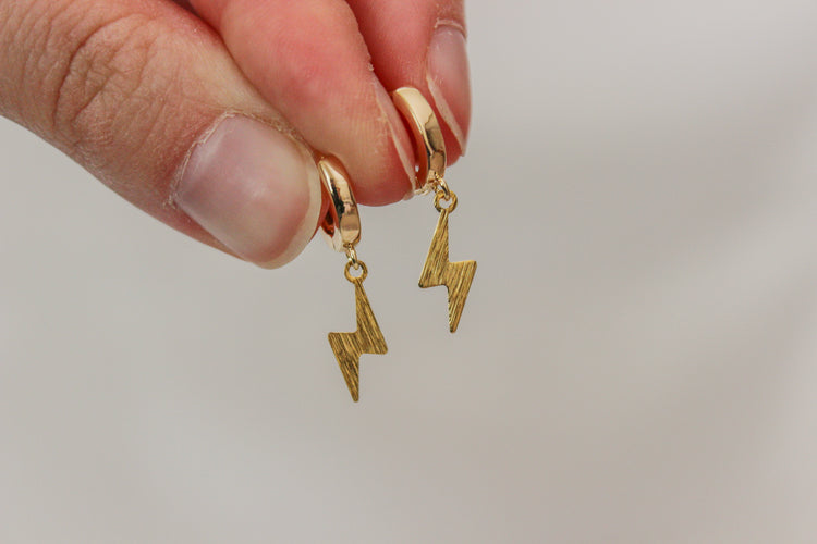 Lightning Bolt Huggie Hoops