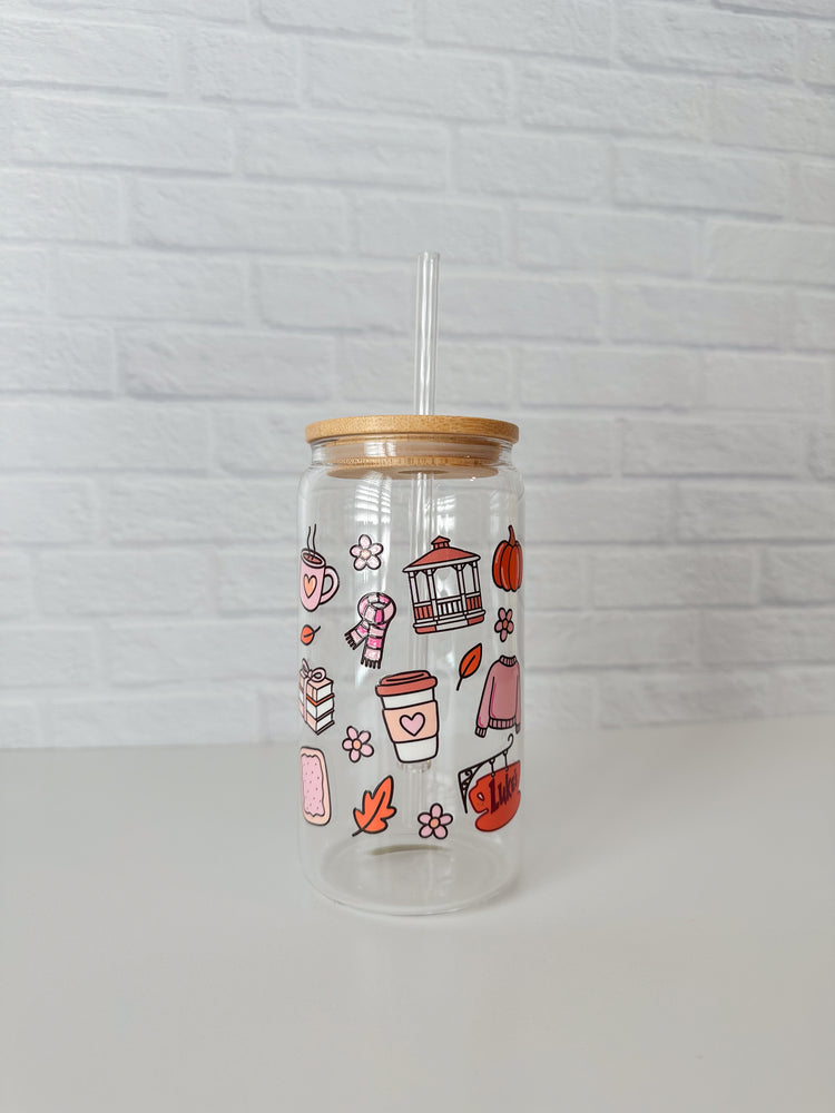 GG Pink Fall Glass Cup