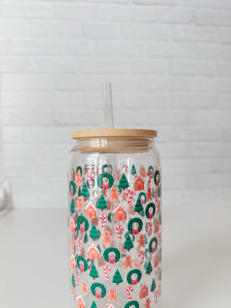 Gingerbread Christmas Glass Cup