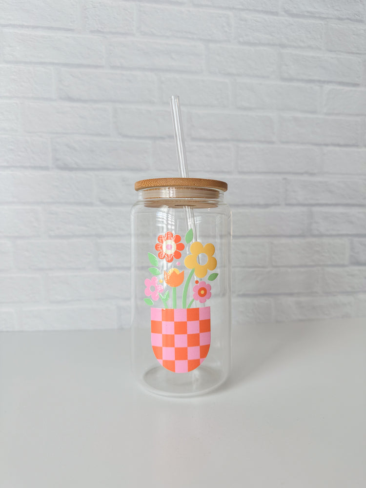 Funky Flower Pot Glass Cup