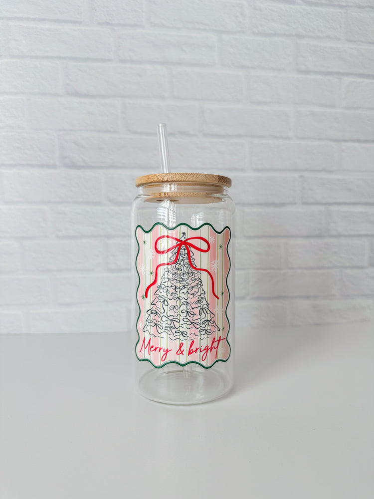 Merry & Bright Glass Cup