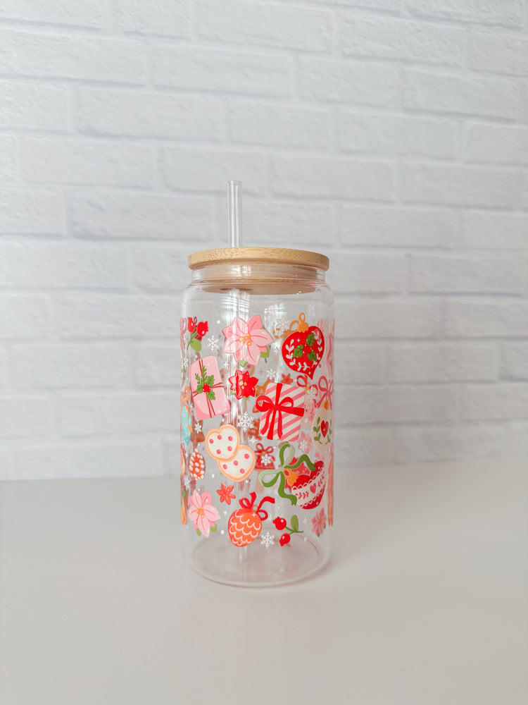 Christmas Presents & Cookies Glass Cup