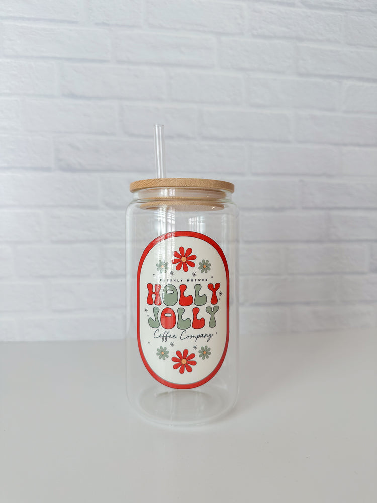 Holly Jolly Red Glass Cup (Imperfect)