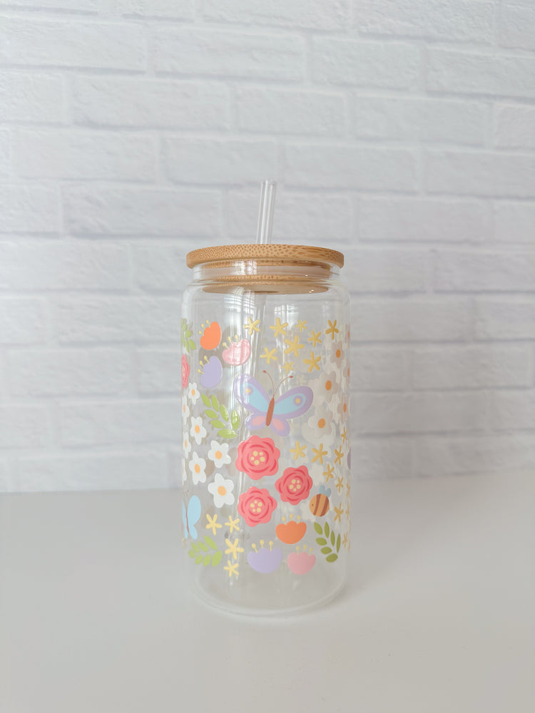Pastel Garden Glass Cup (Imperfect)