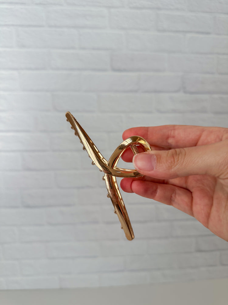 Swirl Gold Claw Clip