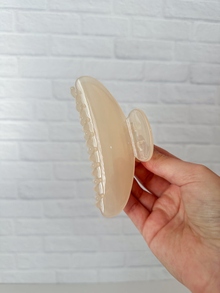 Cream Jelly Claw Clip