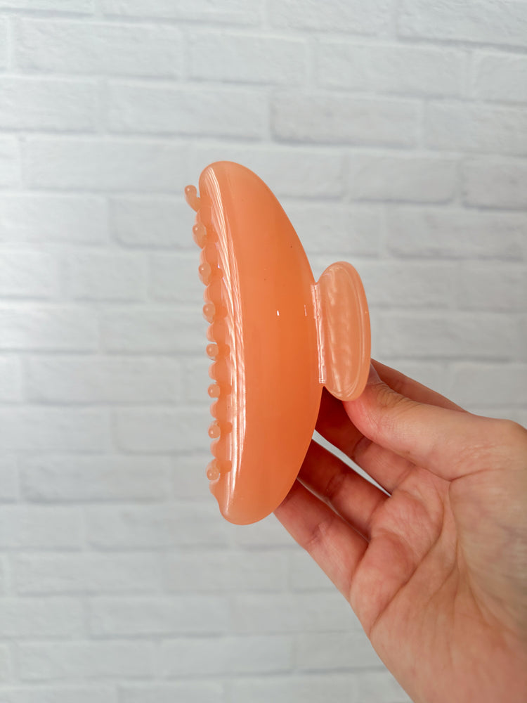 Orange Jelly Claw Clip