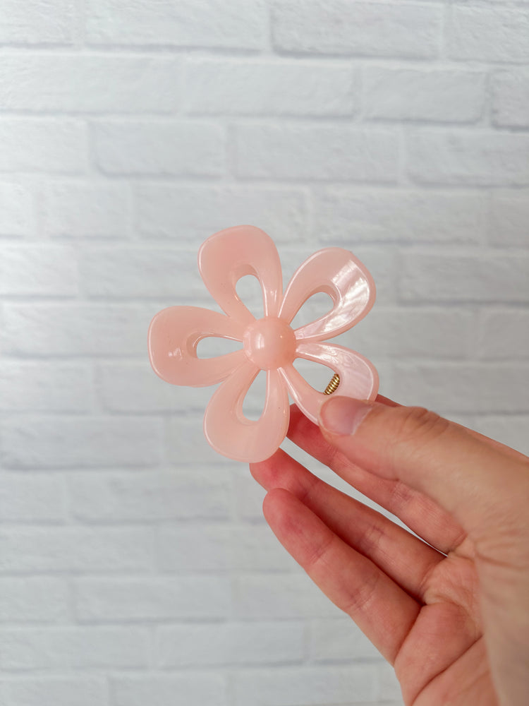 Pink Flower Claw Clip