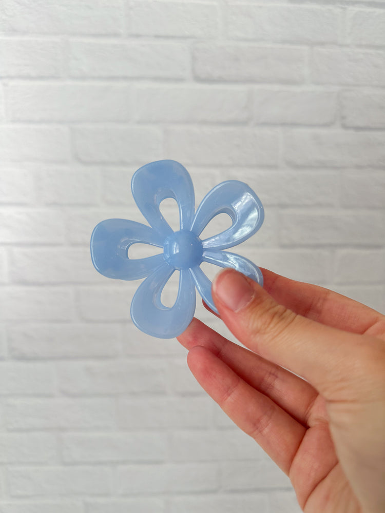 Blue Flower Claw Clip