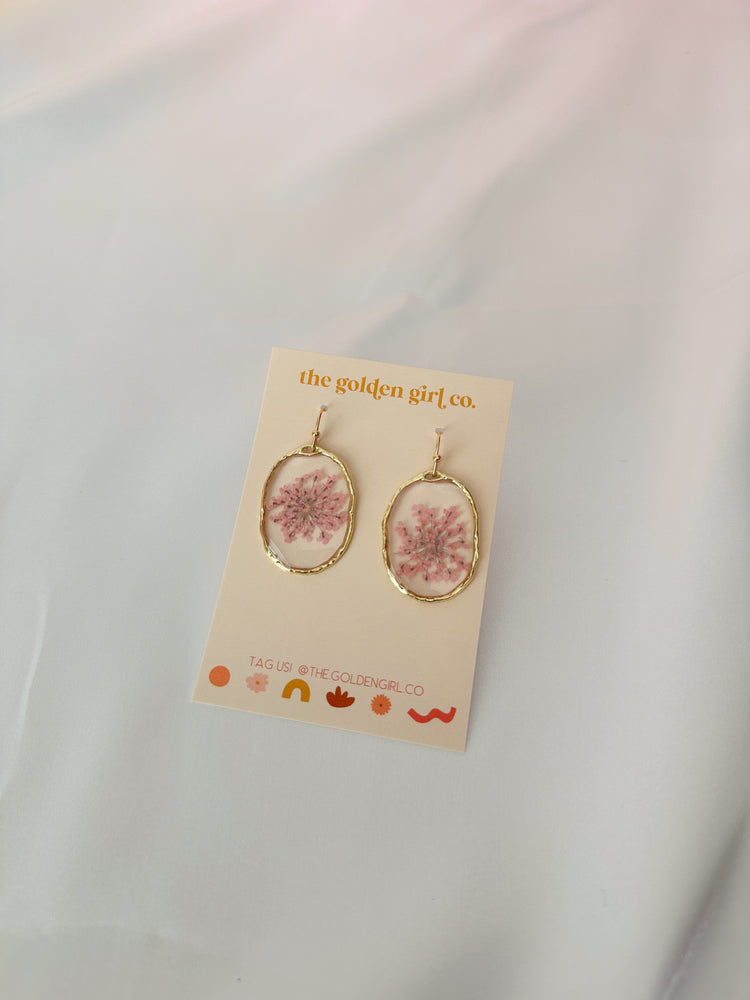 Pink Queen Anne’s Lace Dangles