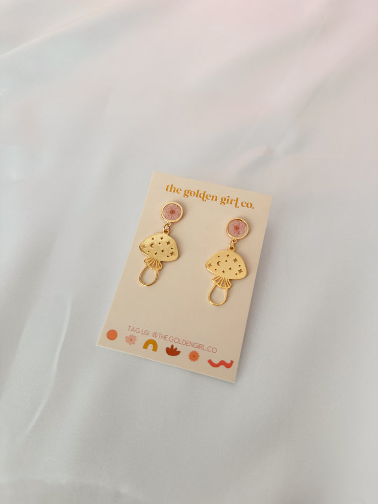 Mushroom Floral Dangles