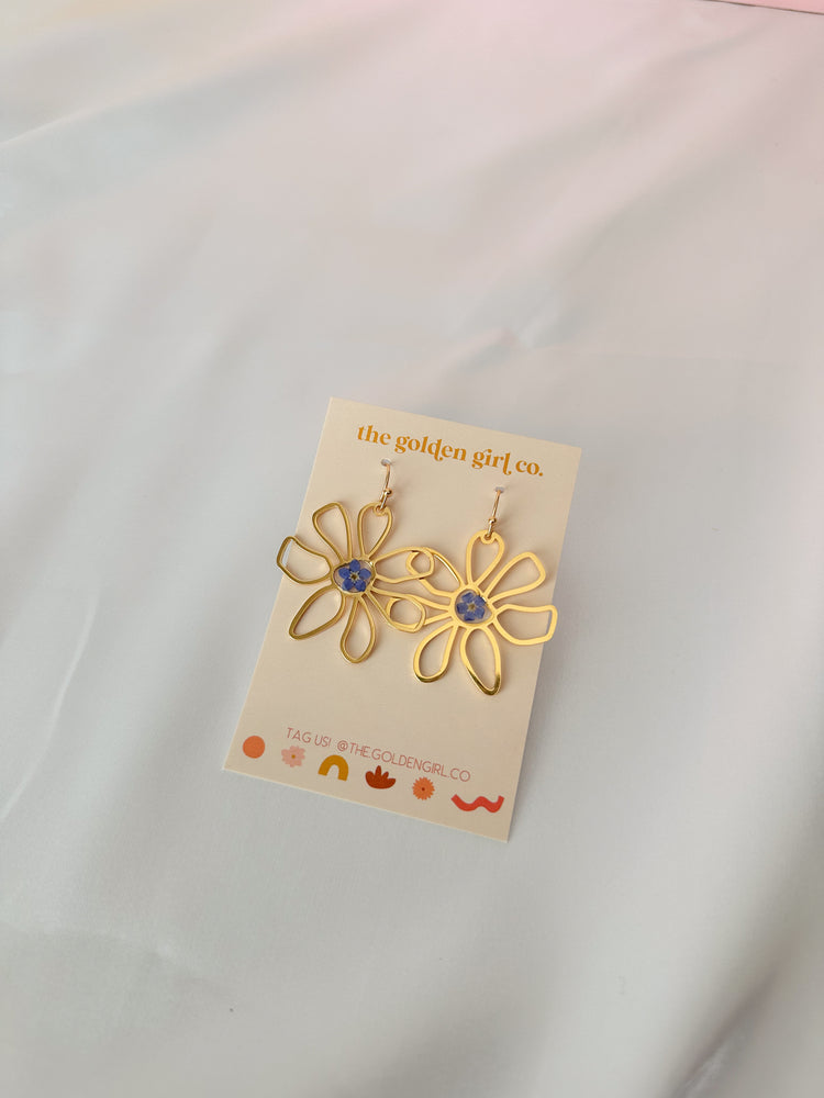 Gold Flower Dangles