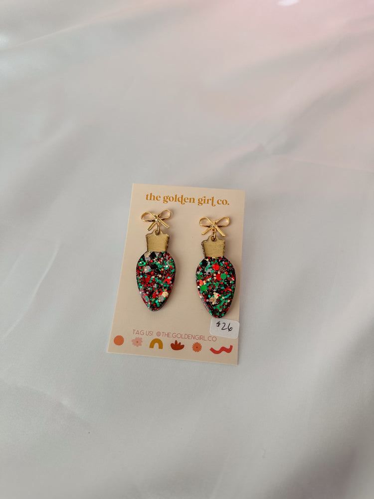 Classic Christmas Bulb Bow Dangles