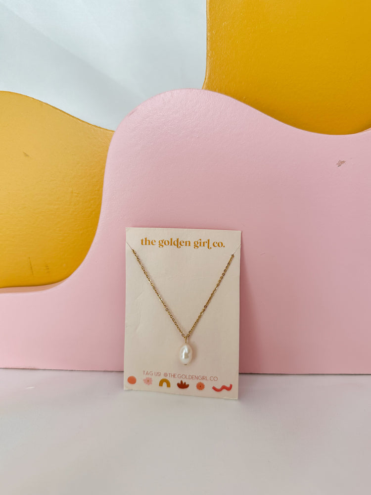 Gold Freshwater Pearl Necklace