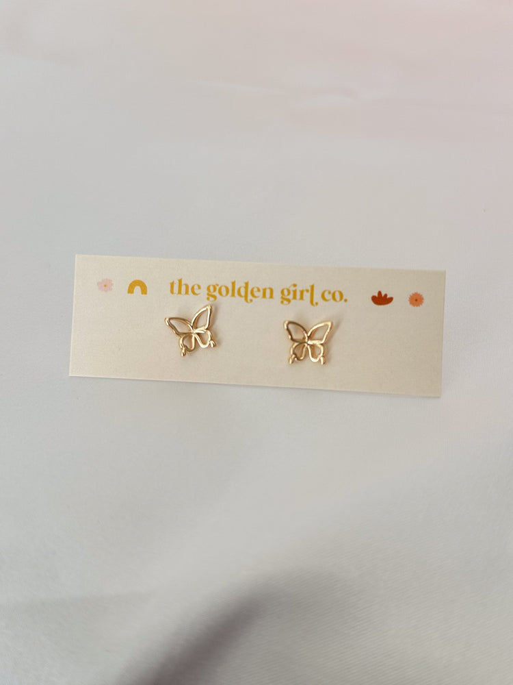 Gold Dainty Butterfly Stud