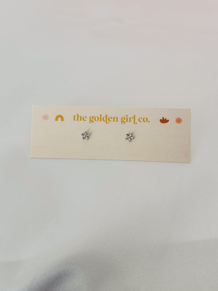 Silver Mini Flower Studs