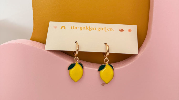 Lemon Huggie Hoops