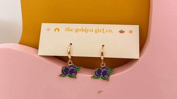 Blueberry Huggie Hoops