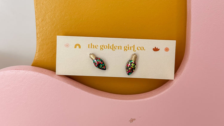 Cutie Christmas Bulb Studs