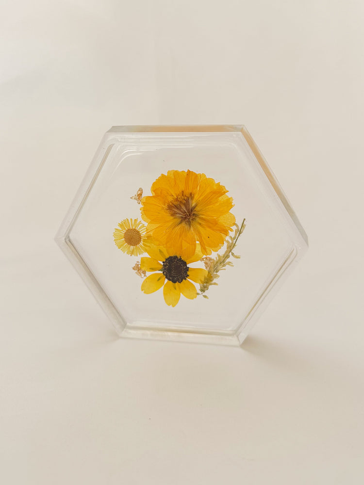 Yellow Floral Coaster