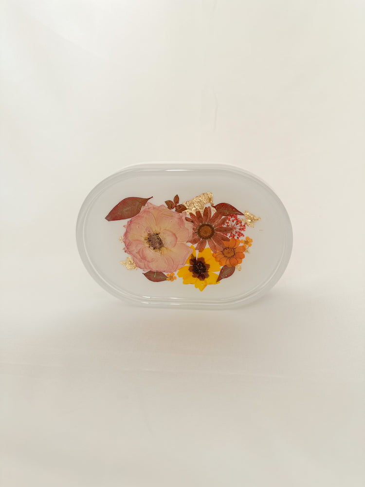 Handmade Pressed Flower Shortie Trinket Tray