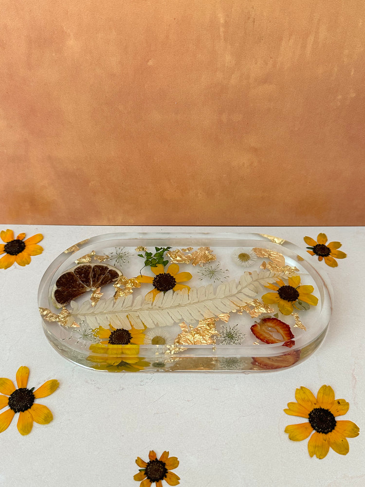 Handmade Pressed Flower Trinket Tray